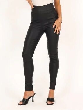 Petal & Pup Black High-Waist Faux-Leather Skinny Pants Donovan pant